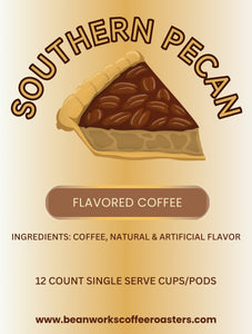 SOUTHERN PECAN “FLAVORED COFFEE” 12 COUNT SINGLE SERVE CUPS / PODS