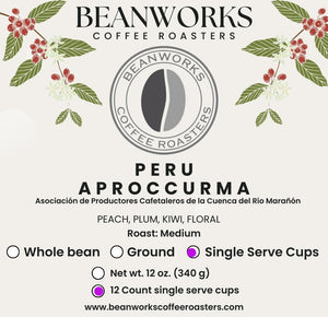 PERU APROCCURMA - 12 Count Single Serve cups/pods