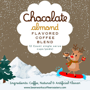 CHOCOLATE ALMOND *FLAVORED COFFEE 12 COUNT SINGLE SERVE CUPS / PODS